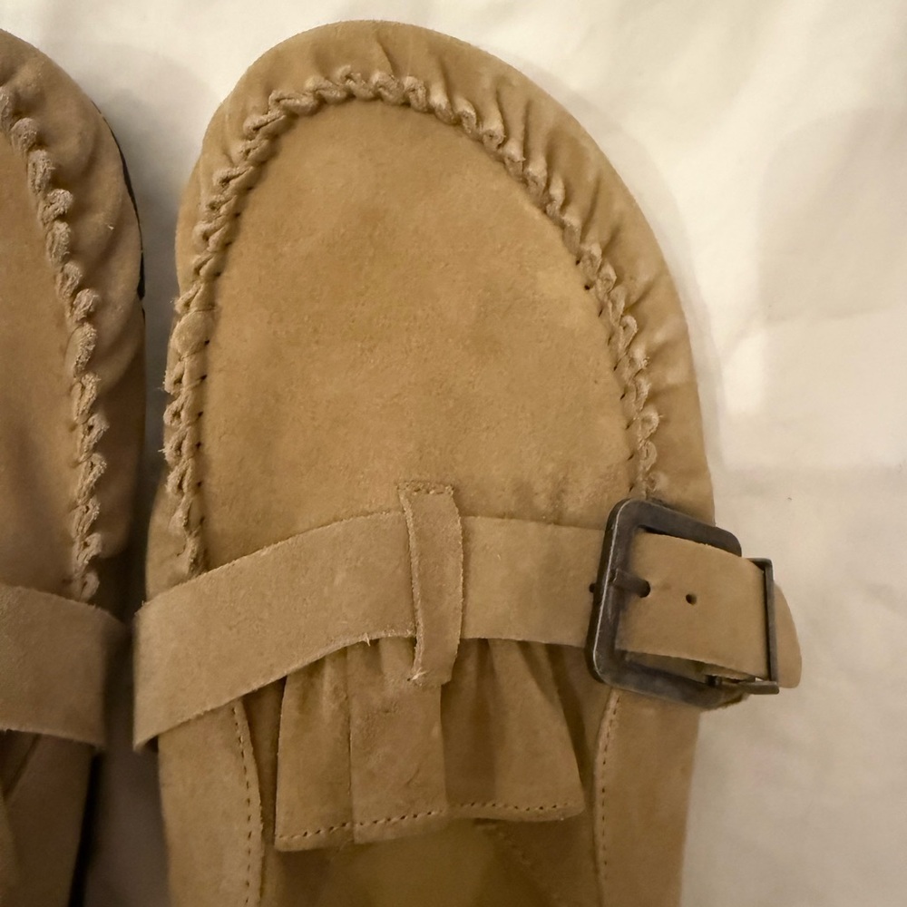 Free People After Riding Mules Suede Buckle Loafers, Size 10 - Picture 2 of 6